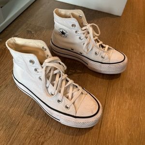Converse white all star lift platform canvas high top size 5.5